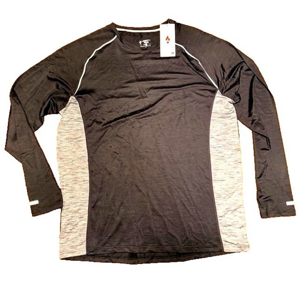 *NWT* Mens Liberty Pro XL Black/Gray Long Sleeve Activewear Shirt